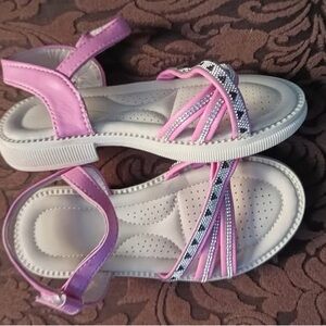 Pink and Silver Kids Sandals